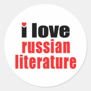 I Love Russian Literature Classic Round Sticker