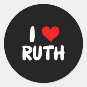 I Love Ruth - Heart - Name Classic Round Sticker