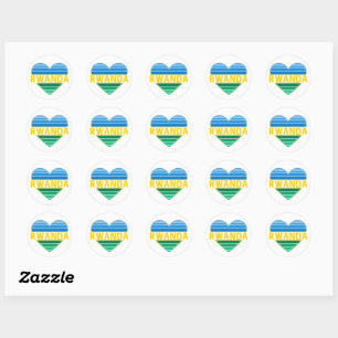 I Love Rwanda, Rwandan Rwandese Heart Classic Round Sticker