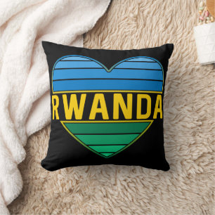 I Love Rwanda, Rwandan Rwandese Heart Cushion