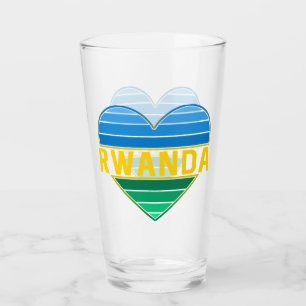 I Love Rwanda, Rwandan Rwandese Heart Glass