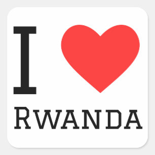 I love rwanda square sticker