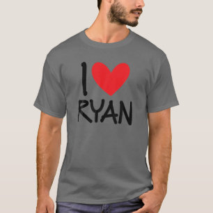 I Love Ryan Name Personalized Men Guy BFF Friend H T-Shirt