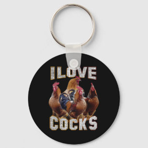 I Love S Funny Roosters Meme Chicken Lovers  Key Ring