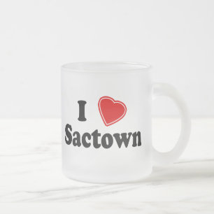 I Love Sactown Frosted Glass Coffee Mug