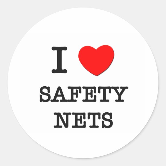 I Love Safety Nets Classic Round Sticker (Front)