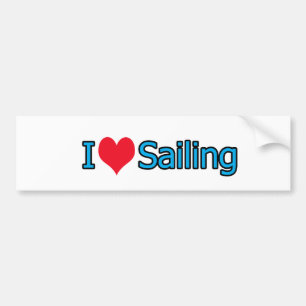 I Love Sailing Bumper Sticker