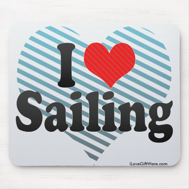 I Love Sailing Mouse Mat (Front)