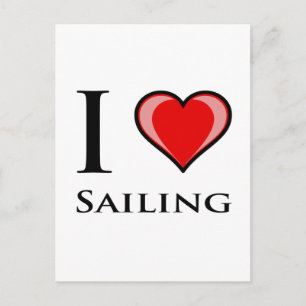 I Love Sailing Postcard