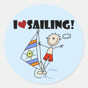 I Love Sailing T-shirts and Gifts Classic Round Sticker