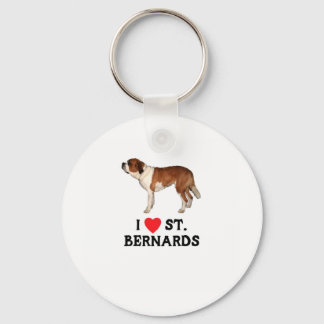 I Love Saint Bernards Key Ring