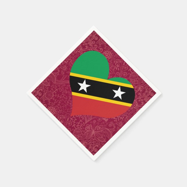 I Love Saint+Kitts+and+Nevis Napkin (Corner)