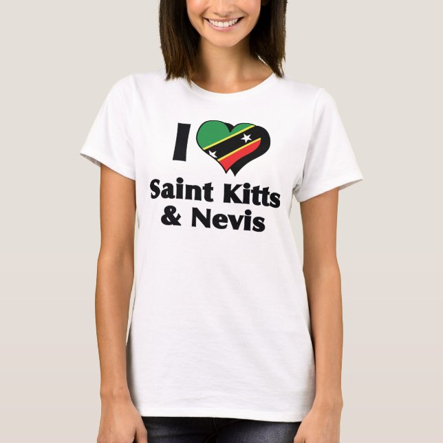 I Love Saint Kitts & Nevis Flag Shirt (Front)