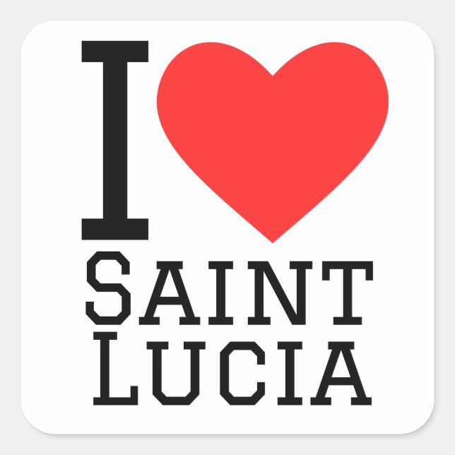 I love Saint Lucia  Square Sticker (Front)