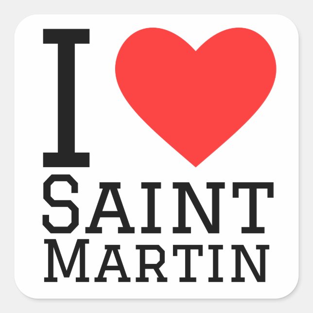 I love Saint Martin  Square Sticker (Front)