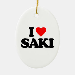 I LOVE SAKI CERAMIC TREE DECORATION