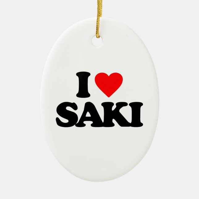 I LOVE SAKI CERAMIC TREE DECORATION (Front)