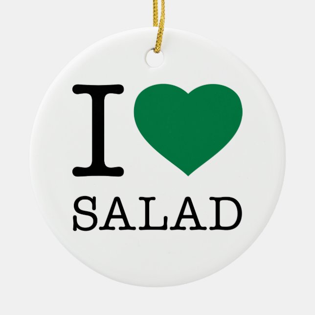 I LOVE SALAD CERAMIC TREE DECORATION (Front)