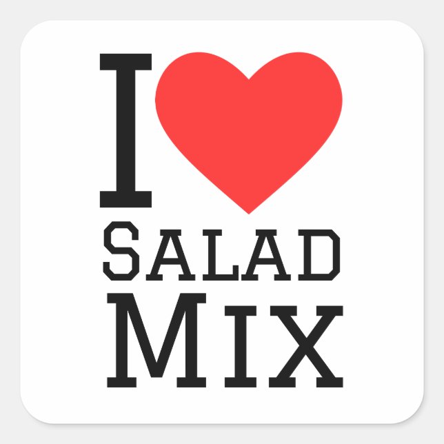 I love salad mix square sticker (Front)