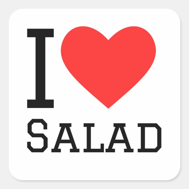 I love salad square sticker (Front)
