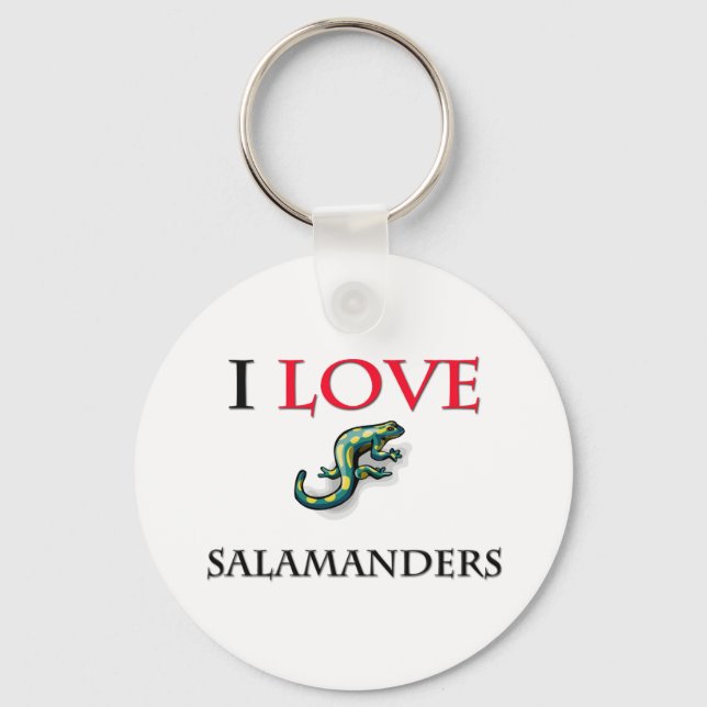 I Love Salamanders Key Ring (Front)