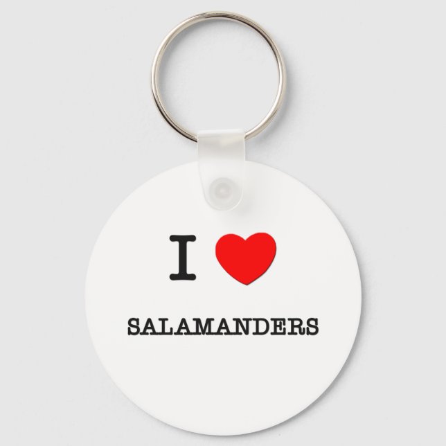 I Love SALAMANDERS Key Ring (Front)