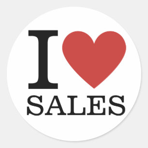 I ❤️ Love Sales (For Employees) CUSTOMIZABLE Classic Round Sticker