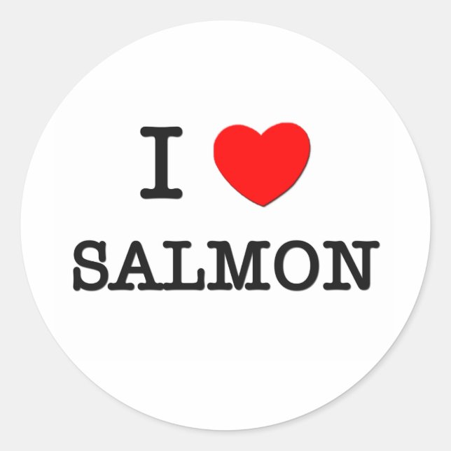 I Love SALMON ( food ) Classic Round Sticker (Front)