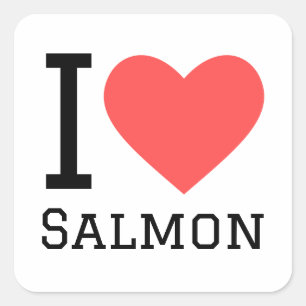 I love salmon square sticker