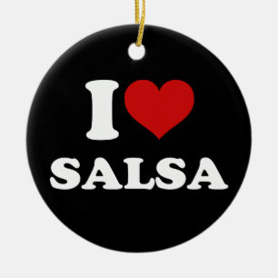 I Love Salsa Ceramic Tree Decoration