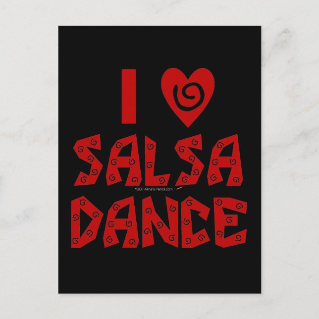 I Love Salsa Dance Custom Dancing Lover Postcard (Front)