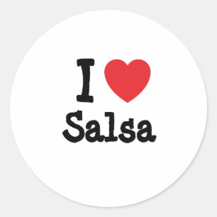 I love Salsa heart custom personalised Classic Round Sticker