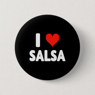 I Love Salsa Heart Dance Dancer Dancing Studio Mex 6 Cm Round Badge