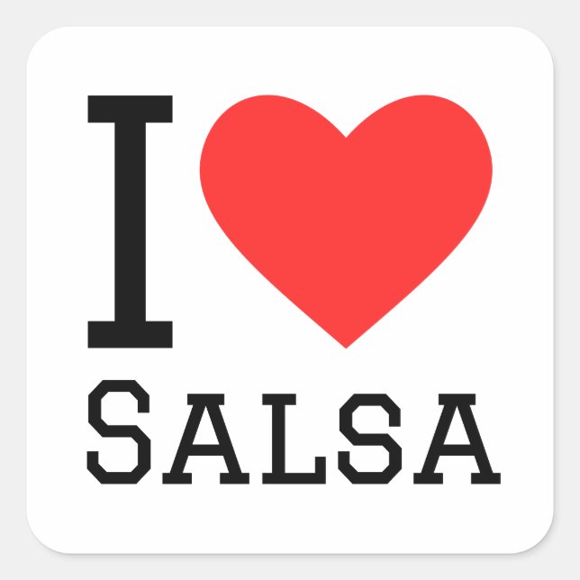 I love salsa square sticker (Front)