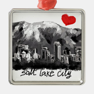 I love Salt Lake City Metal Tree Decoration
