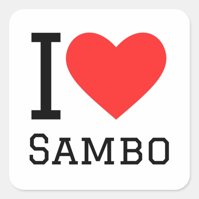 I love sambo square sticker (Front)