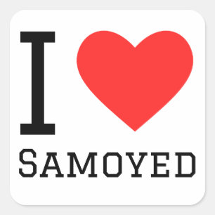 I love Samoyed Square Sticker
