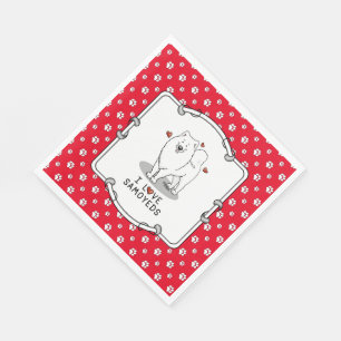 I Love Samoyeds  - dog cute hearts Sammie Napkin