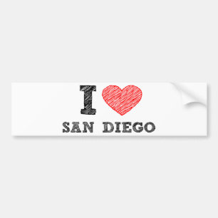 I Love San Diego Bumper Sticker