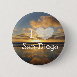 I Love San Diego California Button