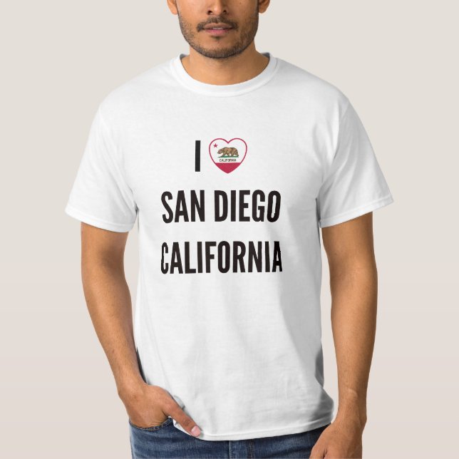 I Love San Diego, California T-Shirt (Front)
