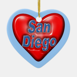 I Love San Diego Ceramic Tree Decoration