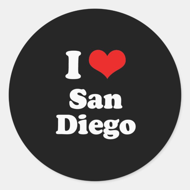 I Love San Diego Tshirt White Tshirt Classic Round Sticker (Front)