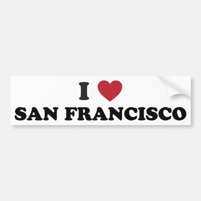 I Love San Francisco Bumper Sticker (Front)