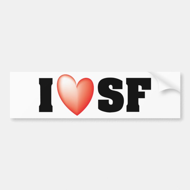 I Love San Francisco Bumper Sticker (Front)