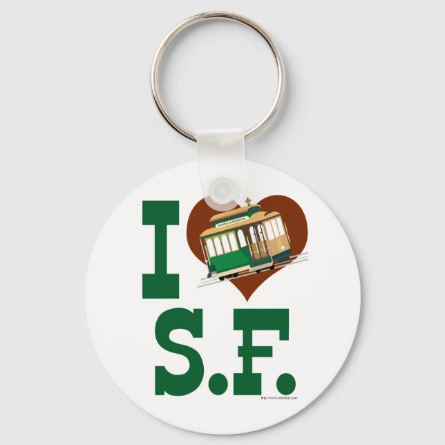 I love San Francisco Cable Cars Key Ring (Front)