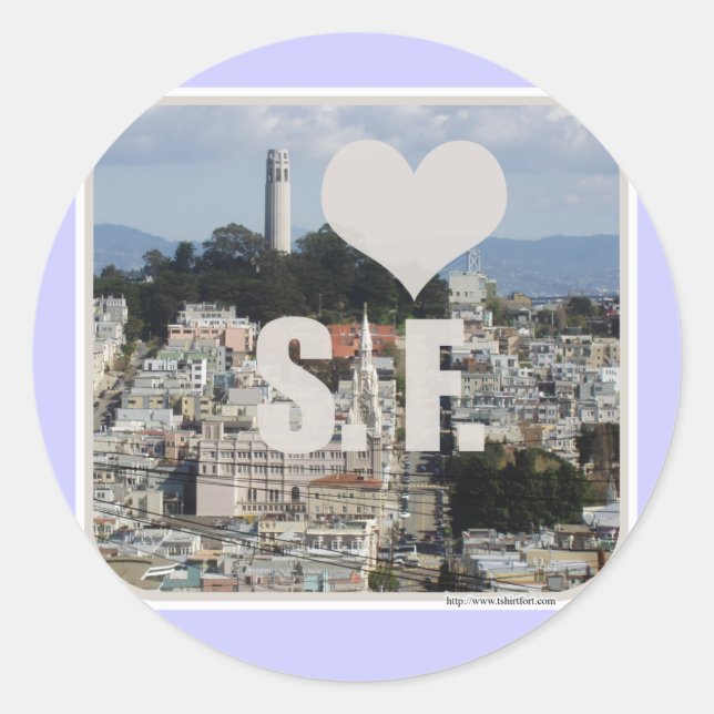 I Love San Francisco Classic Round Sticker (Front)