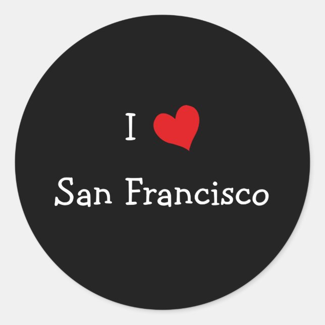 I Love San Francisco Classic Round Sticker (Front)