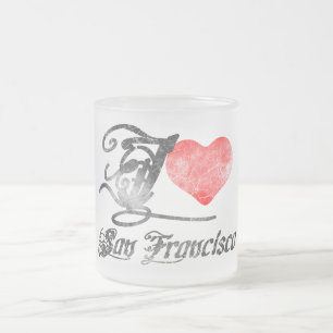 I Love San Francisco Frosted Glass Coffee Mug