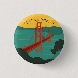 I love San Francisco - Golden Gate Bridge 3 Cm Round Badge